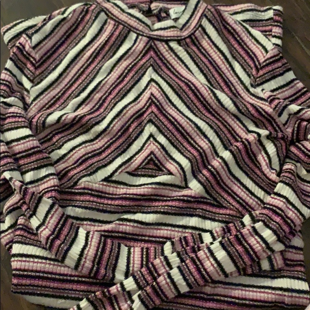 This is a white, purple, and black striped dress!!